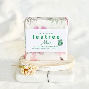 This Fits Me Teatree Mint Handmade Soap Shampoo Bar Artisan Luxury Products
